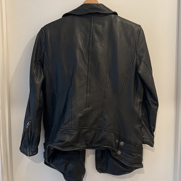 Muubaa leather motorcycle jacket in black size 8 - Picture 2 of 7